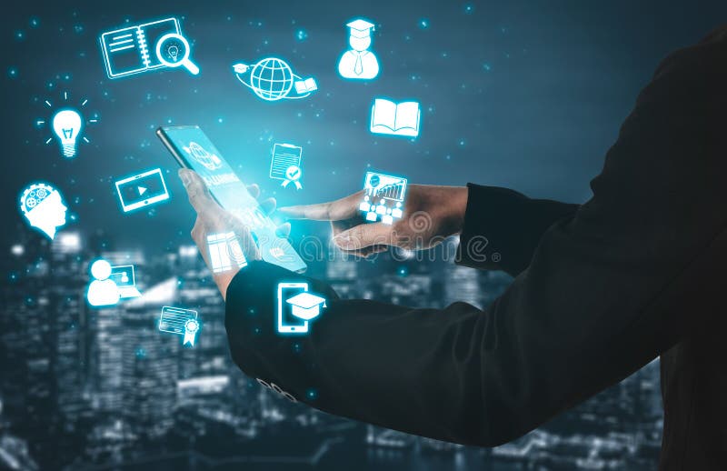 E-learning for Student and University Concept royalty free stock image