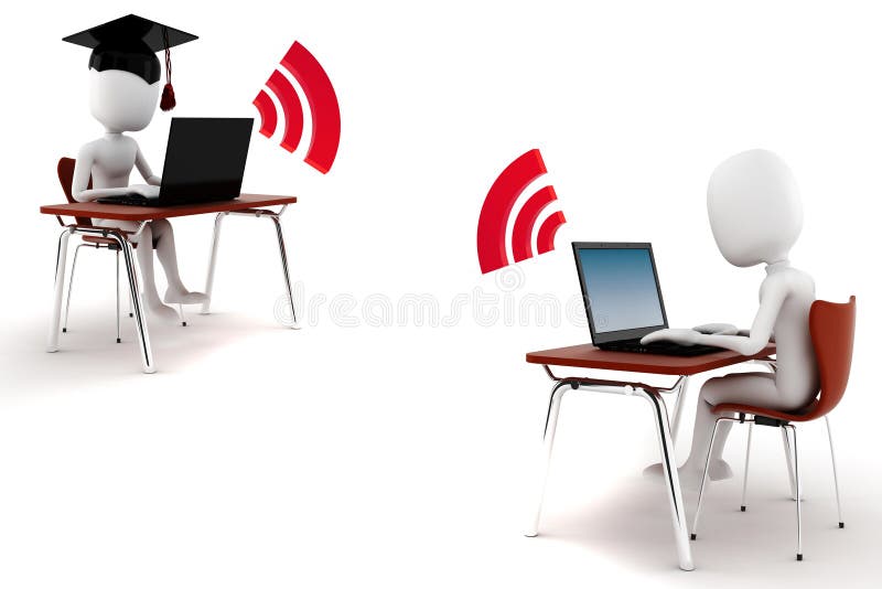 e-learningm de l'homme 3d d'isolement sur le blanc illustration stock e-learningm de l'homme 3d d'isolement sur le blanc illustration stock