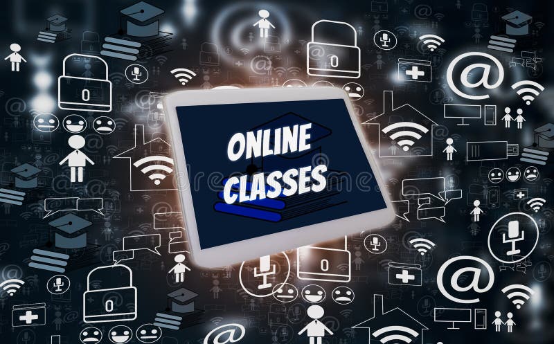 E-leert en online onderwijs, met tablet en pictogrammen sociale media op zwarte achtergrond, illustratie creatief ontwerp, concep vector illustratie E-leert en online onderwijs, met tablet en pictogrammen sociale media op zwarte achtergrond, illustratie creatief ontwerp, concep vector illustratie