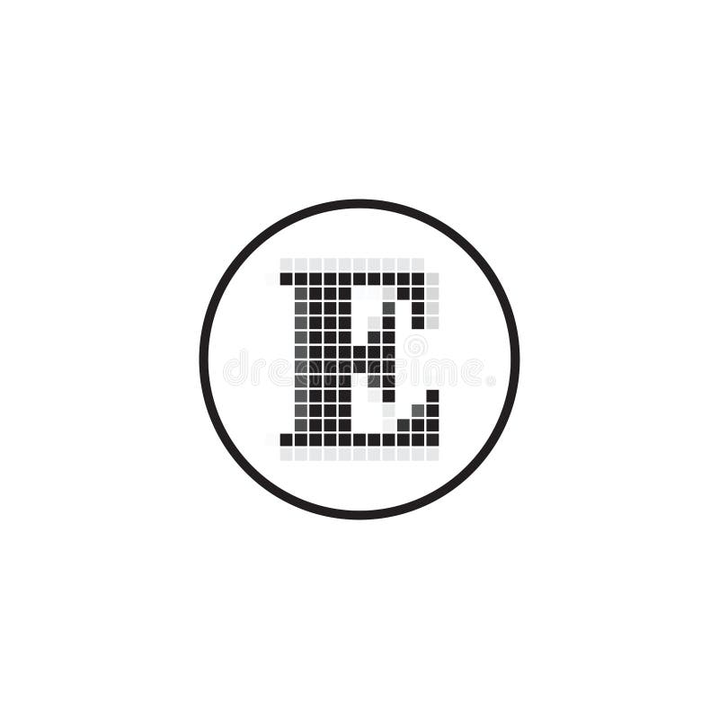 E Letter Pixel Motion Logo Design, Square Pixel E Letter Vector Logo