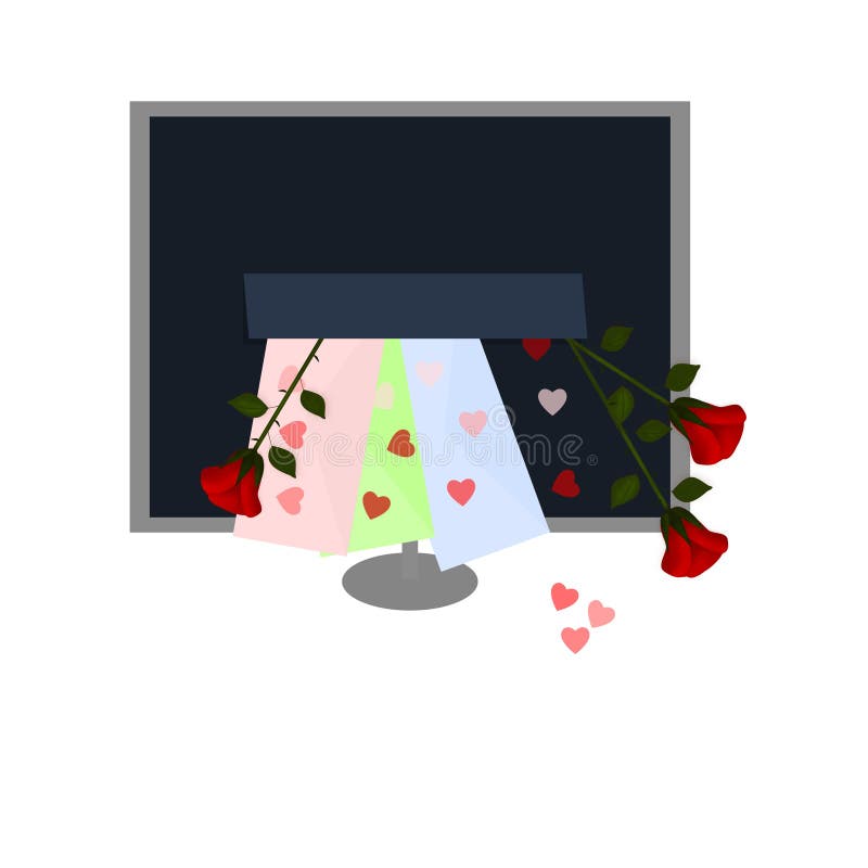 E-mail valentin iubire online stock illustration