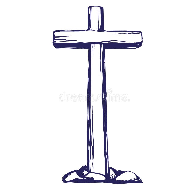 E ostern Symbol Vektor-Illustrationsskizze des Christentums der Hand gezeichneten