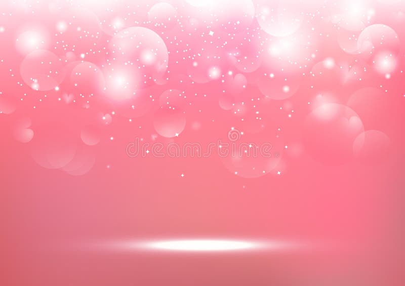 Valentines day, blurry heart and bubbles Bokeh glitter bright pink abstract background seasonal holiday vector illustration. Valentines day, blurry heart and bubbles Bokeh glitter bright pink abstract background seasonal holiday vector illustration