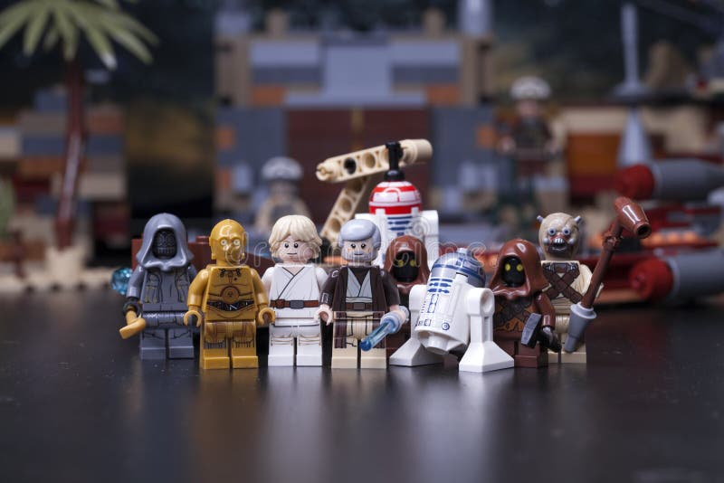 RYSSLAND den 12 april 2018 Konstruktor Lego Star-krig Avsnitt IV royaltyfria foton RYSSLAND den 12 april 2018 Konstruktor Lego Star-krig Avsnitt IV royaltyfria foton