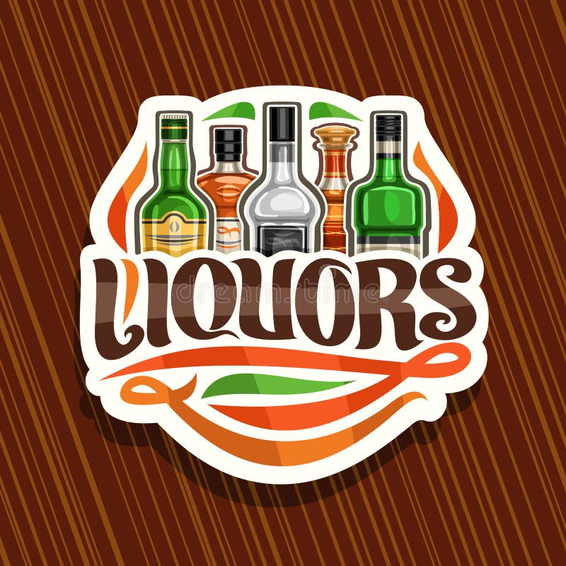 Vector logo for Liquors ilustracja wektor. Ilustracja złożonej z brandy