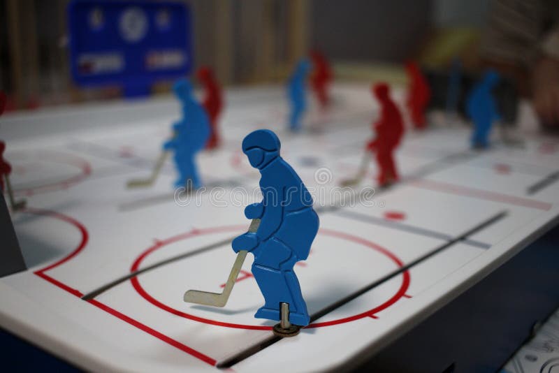 Figure Toy Man Hockey Player with Stick of Plastic in Table Hockey