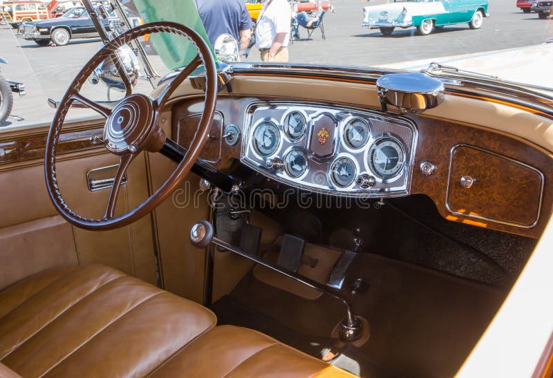 Wnętrze samochodu Packard z 1934 roku fotografia stock