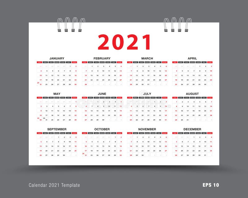 2021 Calendario Annuale 12 Mesi Di Calendario Annuale Messo Nel 2021