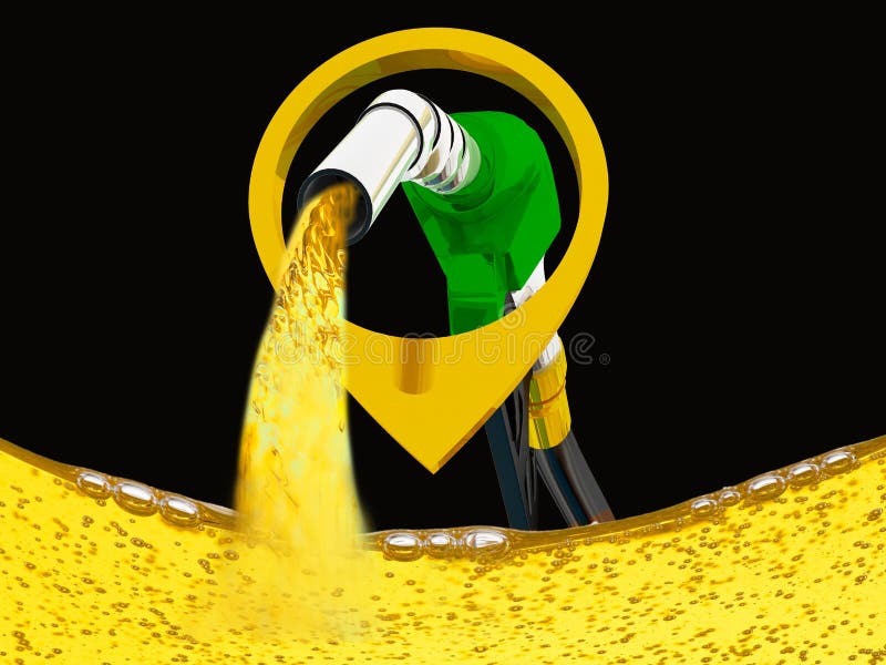 3D illustration, nozzle pumping gasoline in a tank, of fuel nozzle pouring gasoline over white background, nozzle pumping a gasoline fuel liquid in a tank of oil industry. 3D illustration, nozzle pumping gasoline in a tank, of fuel nozzle pouring gasoline over white background, nozzle pumping a gasoline fuel liquid in a tank of oil industry.