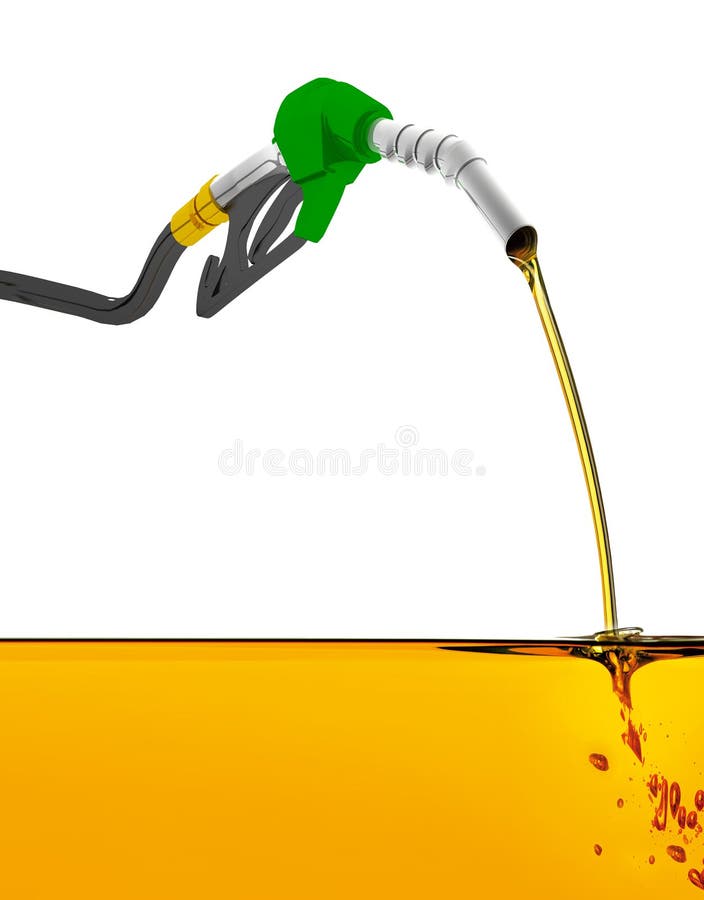 3D illustration, nozzle pumping gasoline in a tank, of fuel nozzle pouring gasoline over white background, nozzle pumping a gasoline fuel liquid in a tank of oil industry. 3D illustration, nozzle pumping gasoline in a tank, of fuel nozzle pouring gasoline over white background, nozzle pumping a gasoline fuel liquid in a tank of oil industry.