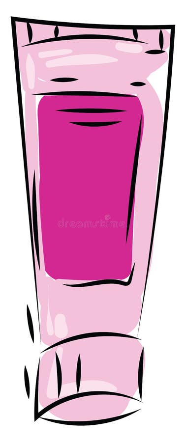 Pink hand cream, illustration, vector on white background