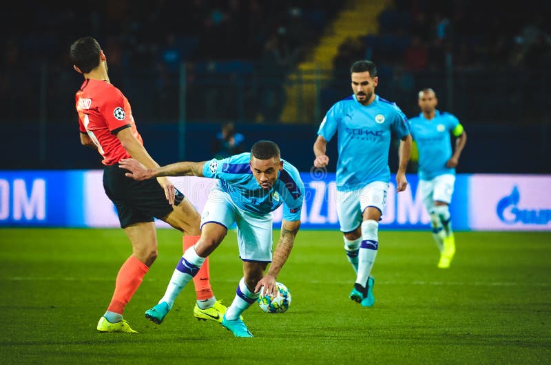 KHARKIV, UKRAINE - September 18, 2019: Gabriel Jesus player during the UEFA Champions League match between Shakhtar Donetsk vs Manchester City (England), Ukraine