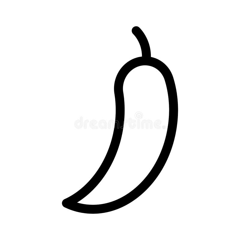 Chili Pepper Outline Icon, Line Vector Sign, Linear Pictogram Isolated
