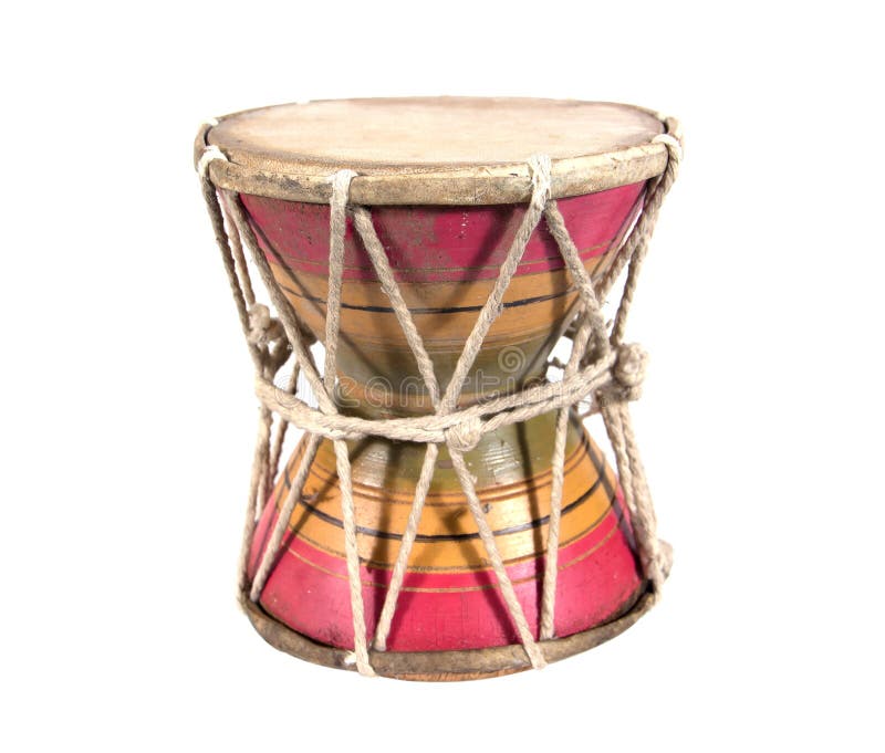 Il Piccolo Tamburo Su Carta Variopinta Smazza Il Fondo Fotografia Stock