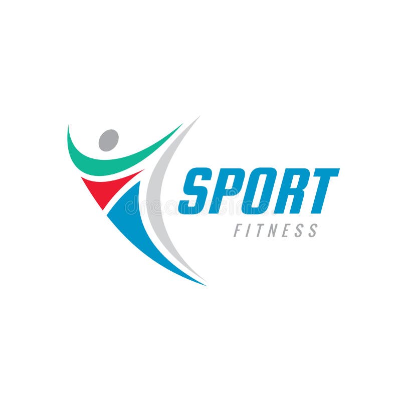 Спорт фитнеса - иллюстрация концепции шаблона логотипа вектора r r Положительный танец r иллюстрация штока