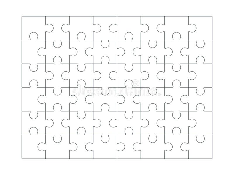 Puzzelachtergrond. Lege witte puzzelset voor ontwerpprojecten, vectorlijncollectie vector illustratie