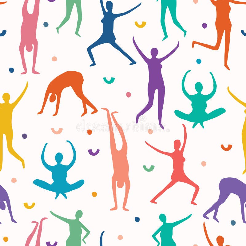 Il corpo femminile che si pone come modello senza soluzione di continuità Yoga, danza e sport in tutto lo sfondo della stampa Car royalty illustrazione gratis Il corpo femminile che si pone come modello senza soluzione di continuità Yoga, danza e sport in tutto lo sfondo della stampa Car royalty illustrazione gratis