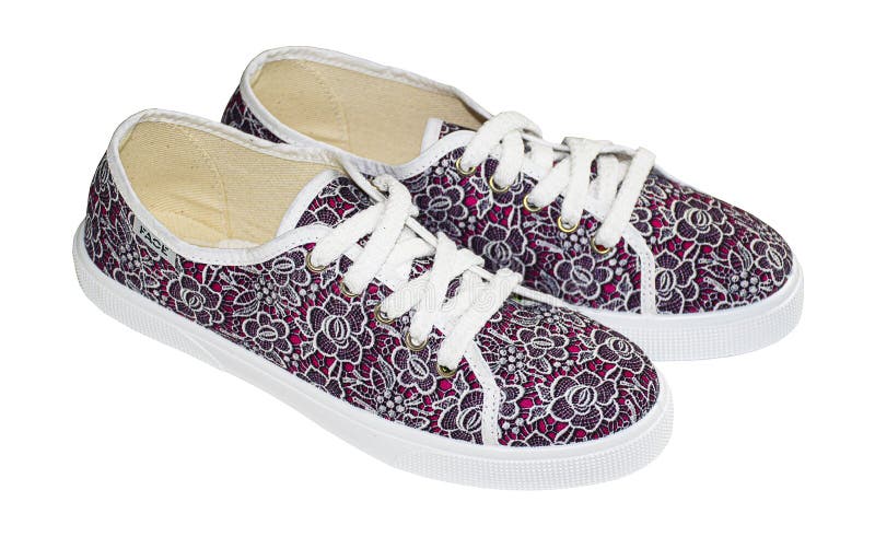 Scarpe eleganti ed eleganti Soffiatrici rosa con modello di fiore Scarpe sportive Sneakers Acquisto fotografia stock Scarpe eleganti ed eleganti Soffiatrici rosa con modello di fiore Scarpe sportive Sneakers Acquisto fotografia stock