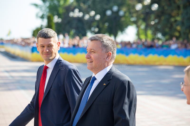 05 20 2019 Oekraïne Kiev Arsen Avakov bij de inauguratie van de president van Oekraïne Vladimir Zelensky stock foto's 05 20 2019 Oekraïne Kiev Arsen Avakov bij de inauguratie van de president van Oekraïne Vladimir Zelensky stock foto's