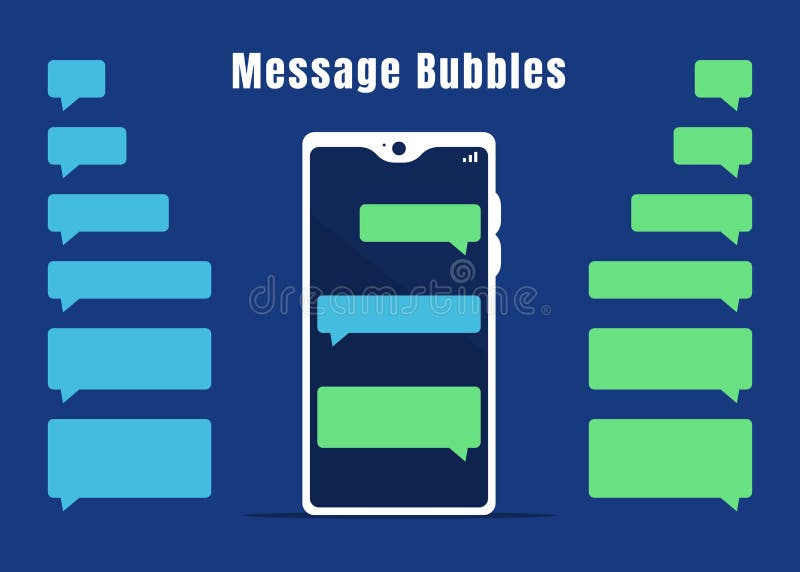 Collection de bulles de messagerie bleues et vertes illustration de vecteur