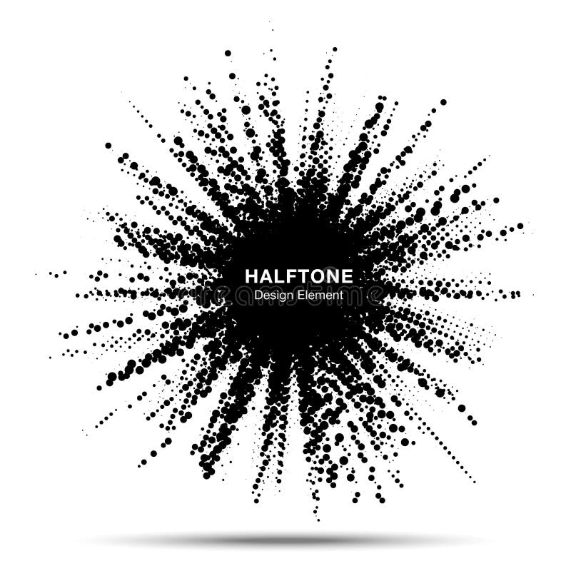 Halbsternrahmen Grunge-Spotgrenze mit Rastertextur aus halftonischen Kreisen Verkauf Boom-Form Explosion Vector lizenzfreie abbildung