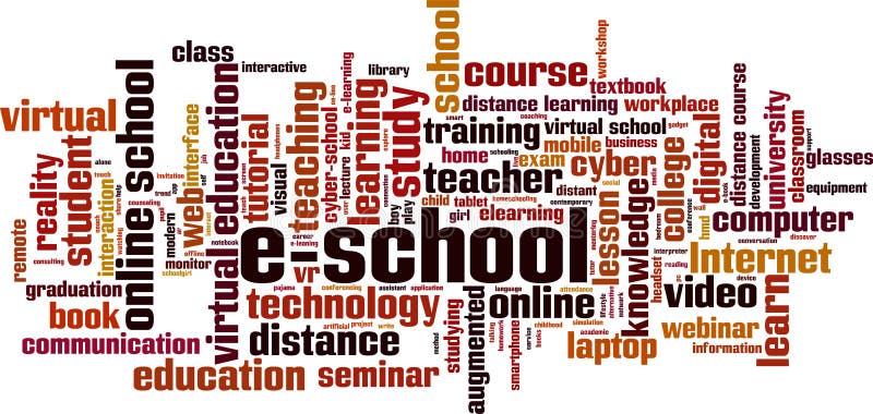 E-school word cloud stock illustration