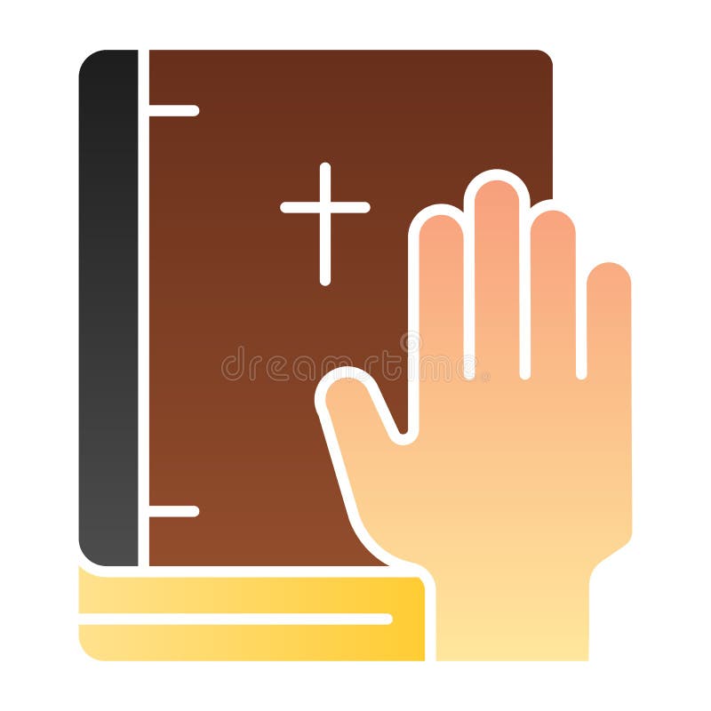 Oath on bible flat icon. Swearing on book color icons in trendy flat style. Honest gradient style design, designed for web and app. Eps 10