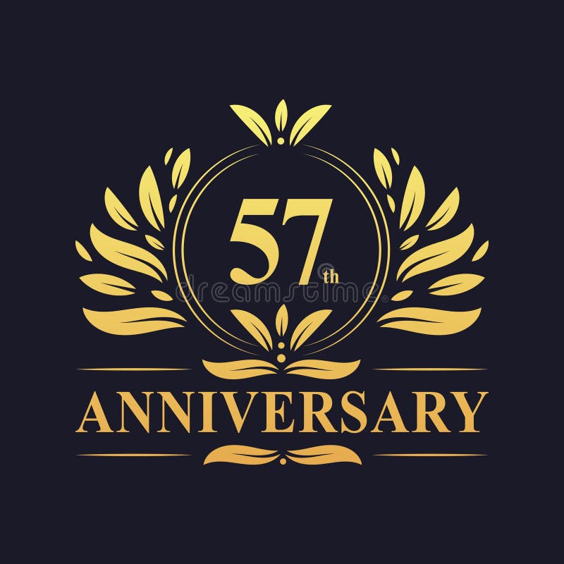 versneller Collectief oosten Luxe 57e Verjaardag Logo 57 Jaar Viering Vector Illustratie - Illustration  of decoratief, verjaardag: 198006682