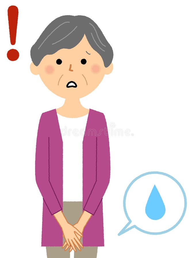 Incontinence elderly woman stock vector. Illustration of nocturnal