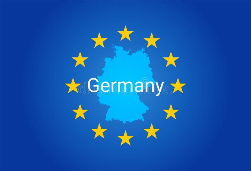 E. -欧盟德国的旗子和地图 库存例证 E. -欧盟德国的旗子和地图 库存例证