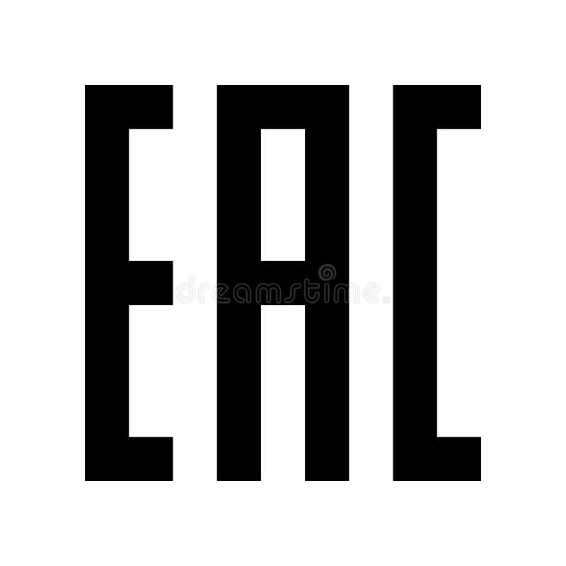 EAC Sign. Eurasian Conformity Mark. Isolated Vector Symbol. Stock