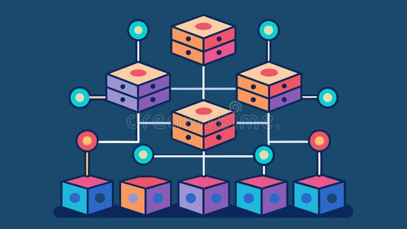 Each layer of the neural network functions as a building block contributing to the creation of a bigger more complex vector illustration