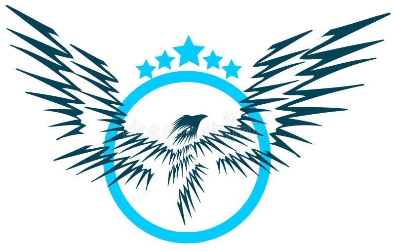 Eagle aislado con las estrellas stock de ilustración Eagle aislado con las estrellas stock de ilustración