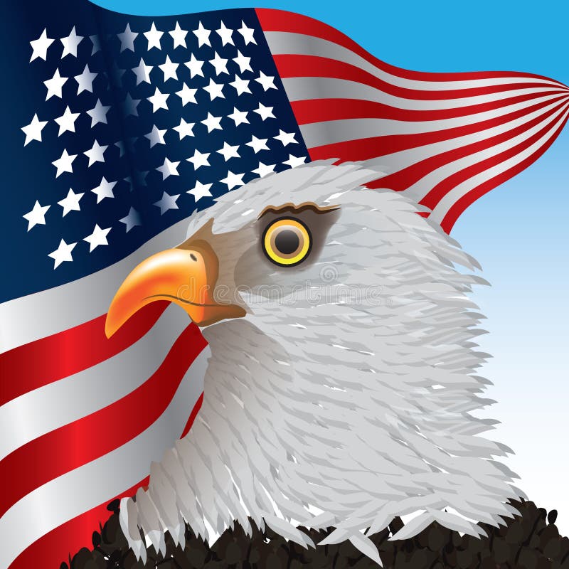 Download Eagle And American Flag. Vector Illustration Decorative ...
