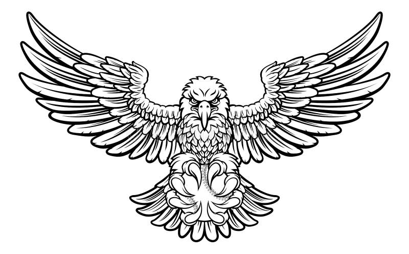 Eagle Baseball Sports Mascot vektor illustrationer