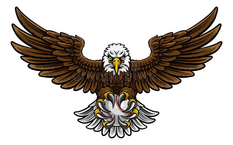 Eagle Baseball Sports Mascot vektor illustrationer