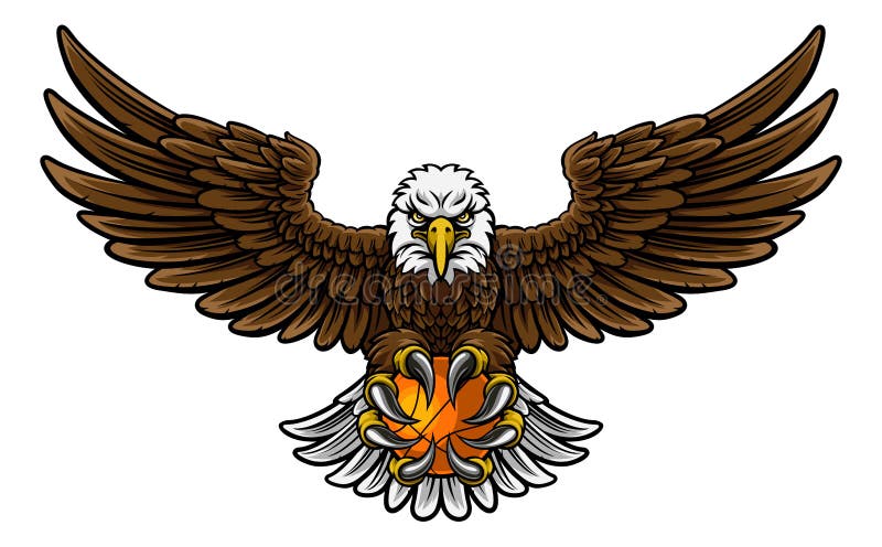 Eagle Basketball Sports Mascot stock illustrationer
