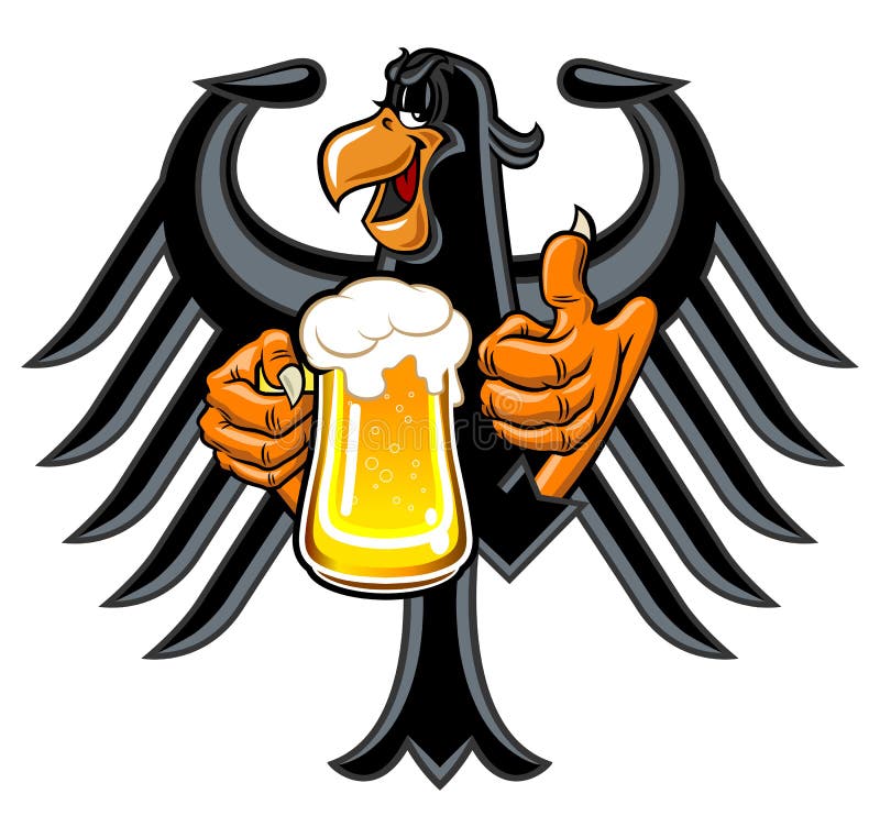 Eagle with beer stock vector. Image of bird, cartoon 29255759