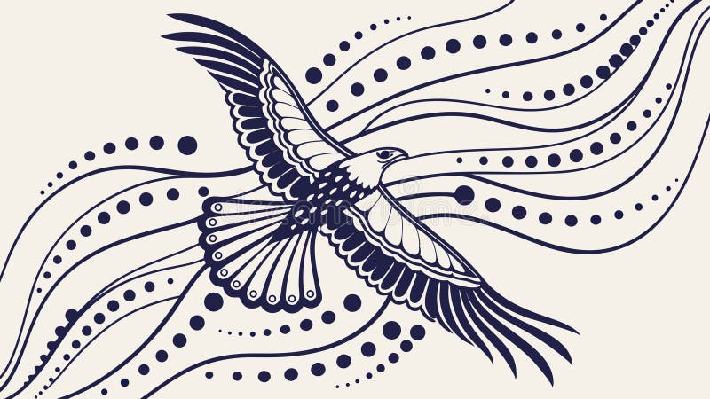 Eagle Bird Flying Abstract Design Vector Illustration conception vectorielle AI générative illustration libre de droits