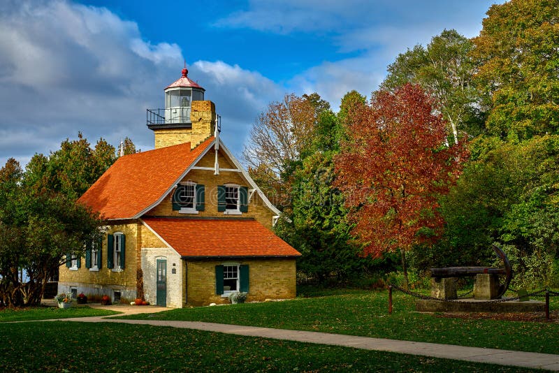 Eagle bluff lighthouse, autumn, wisconsin