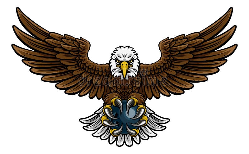 Eagle Bowling Sports Mascot stock illustrationer
