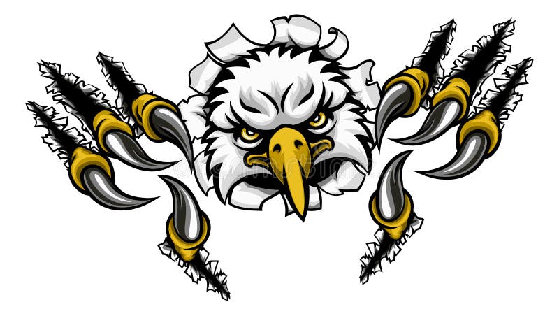 Eagle Cartoon Sports Mascot Tearing Background