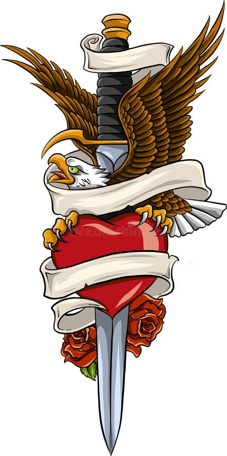 Vector eagle with earth and rose and ribbon. Angel rider vectors