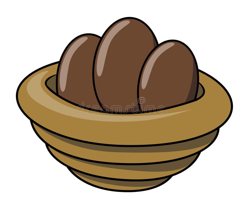 Eagle Eggs in the Nest Color Illustration Stock Vector - Illustration