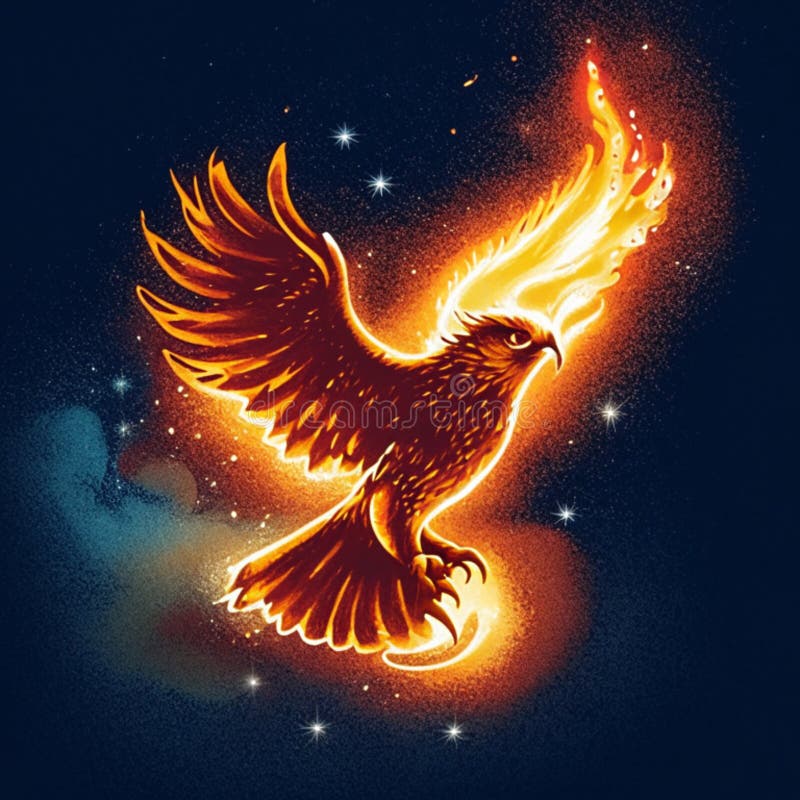 Eagle Flies in Colorful Sky Stock Illustration - Illustration of