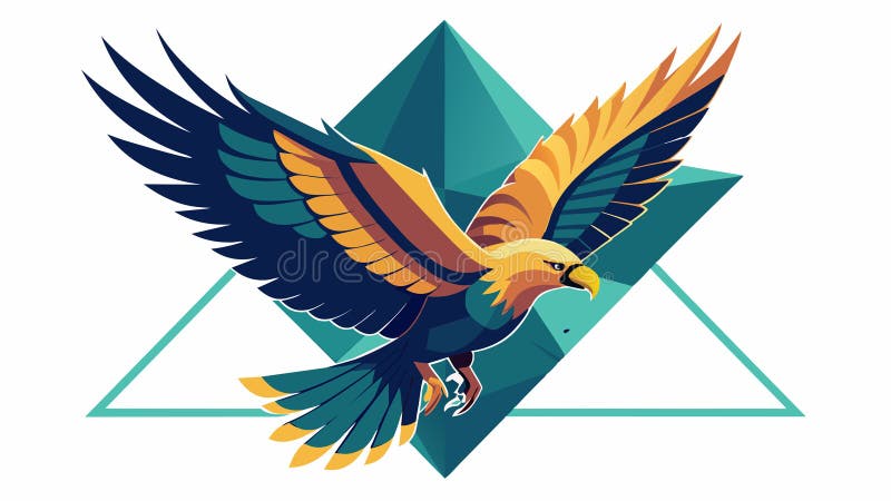 Eagle fly form lines, triangles and particle style design. Illustration vector vector illustration