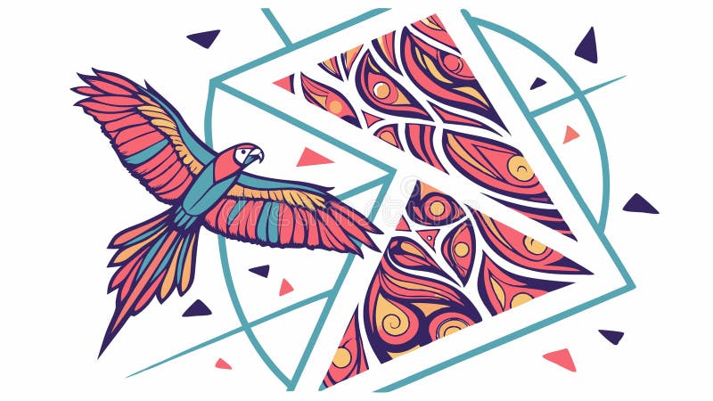 Eagle flying abstract geometric background vector, vector design Generative AI royalty free illustration