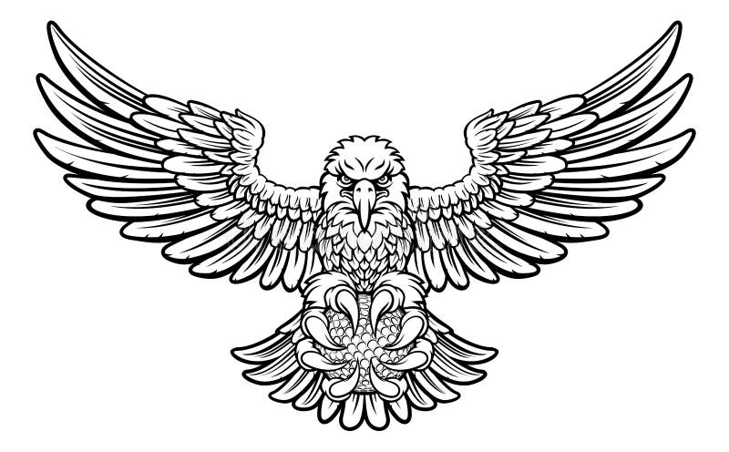 Eagle Golf Sports Mascot vektor illustrationer