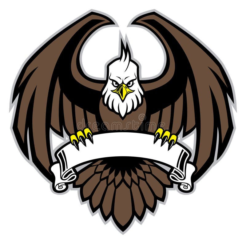 Der Adler umklammert das leere Band lizenzfreie abbildung