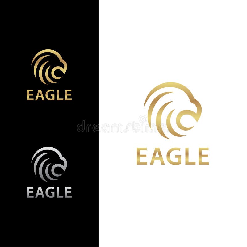 Eagle Head Bold Logo Concept con colore dorato royalty illustrazione gratis Eagle Head Bold Logo Concept con colore dorato royalty illustrazione gratis